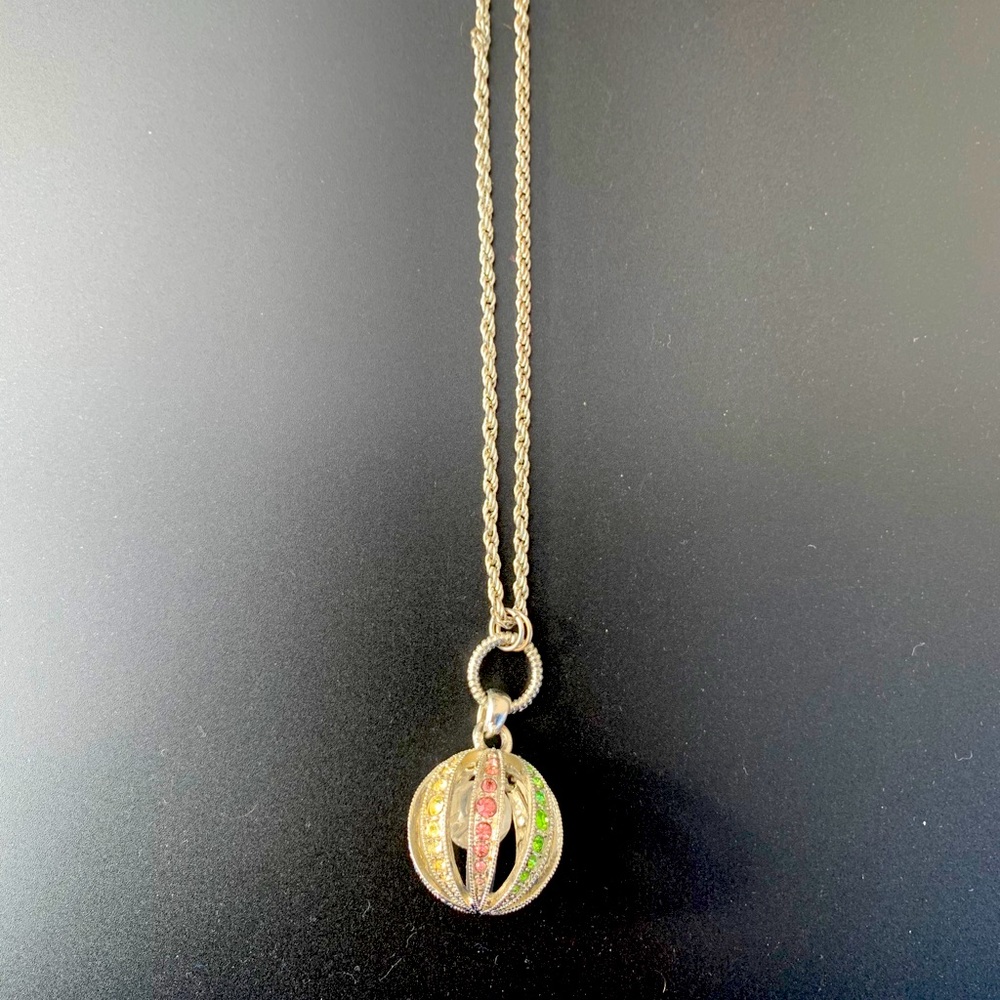 Colorful long chain necklace